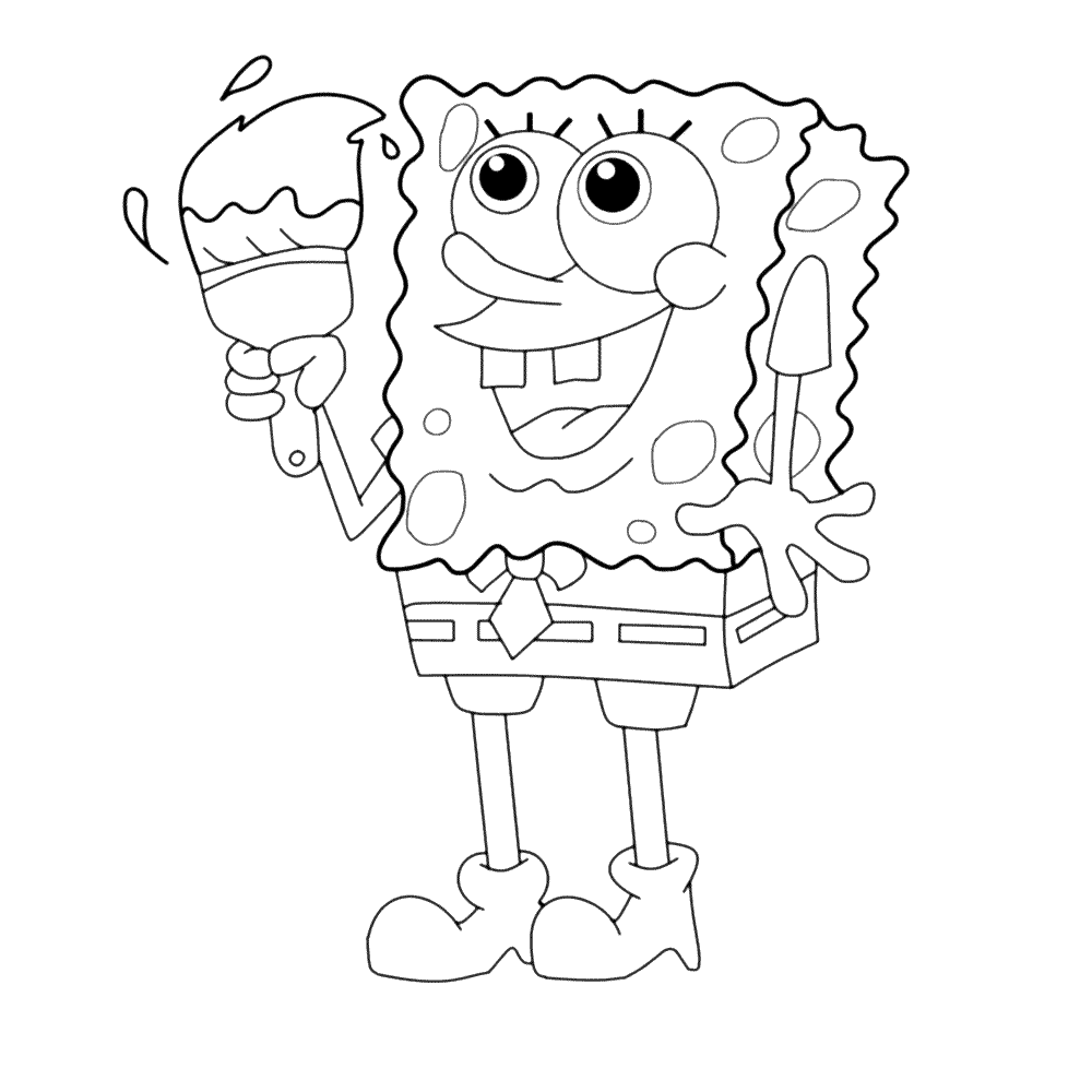 Plansa de colorat cu Spongebob 82 100